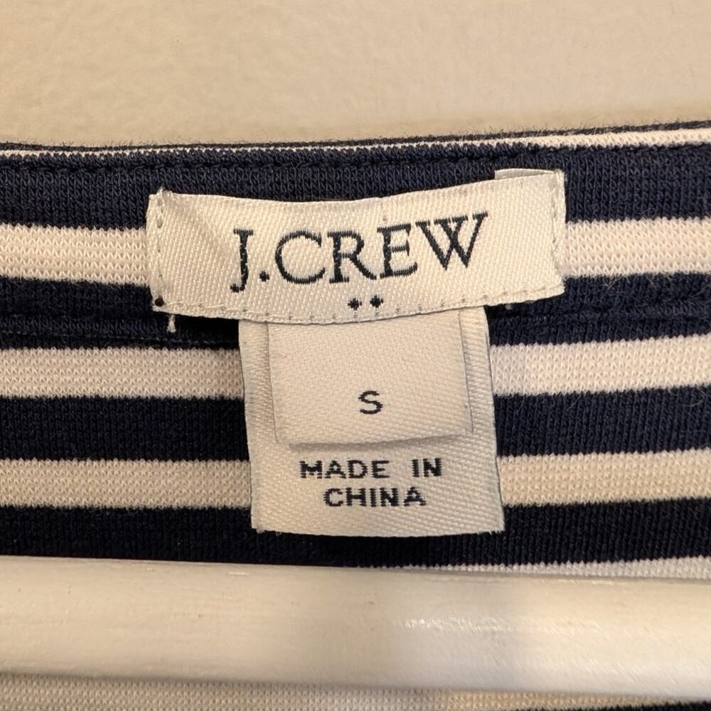 J. Crew Shift Dress NavyWhite Stripes Nautical Coastal Preppy Vacation - Size S - Picture 6 of 8